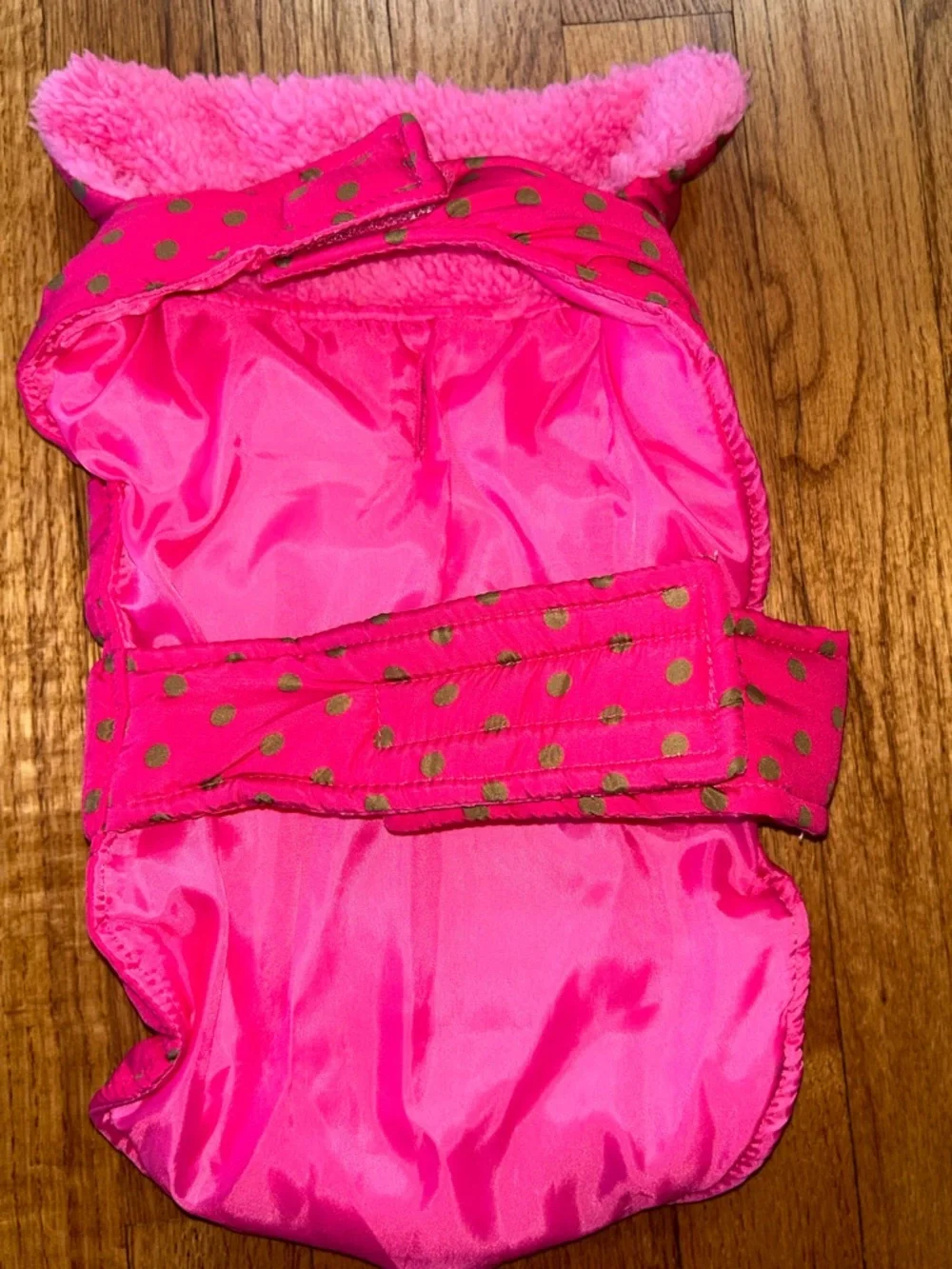 Small Dog Hot Pink Polka Dot Puffer Vest with Bow - NEW